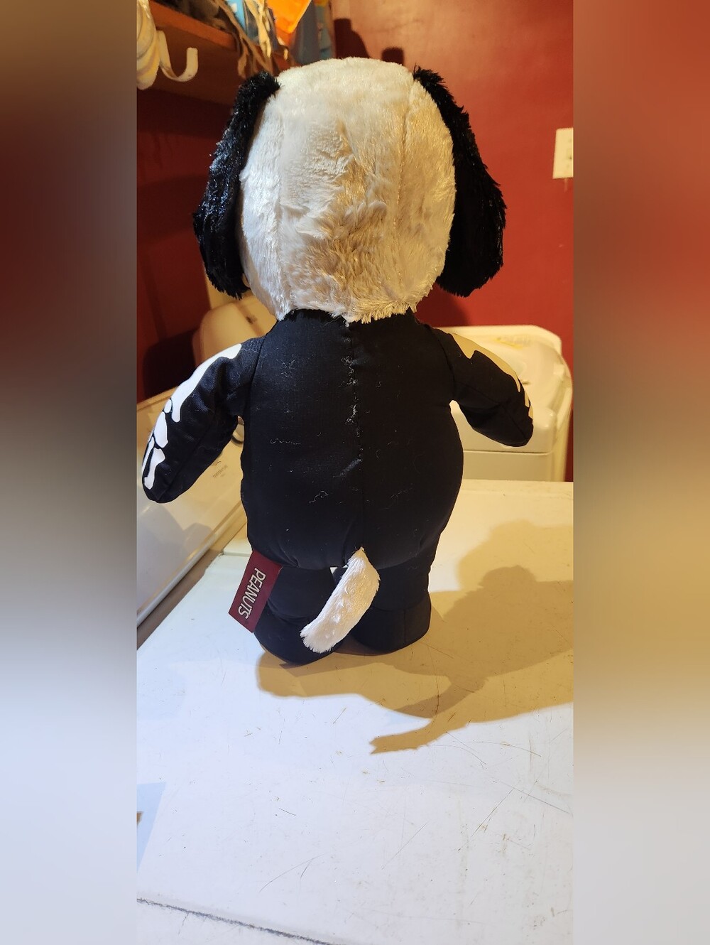 Snoopy Skeleton Stand Up Plush  - Black & White - Picture 2 of 10